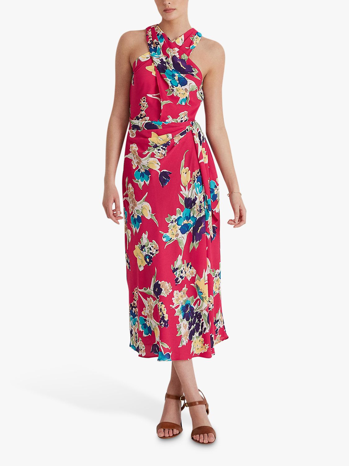 Ralph Lauren Naljay Floral Dress, Pink/Multi