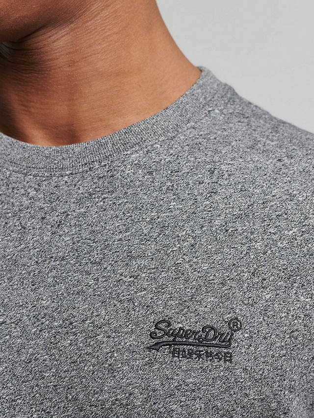 Superdry Organic Cotton Vintage Logo Embroidered T-Shirt, Karst Black Grit