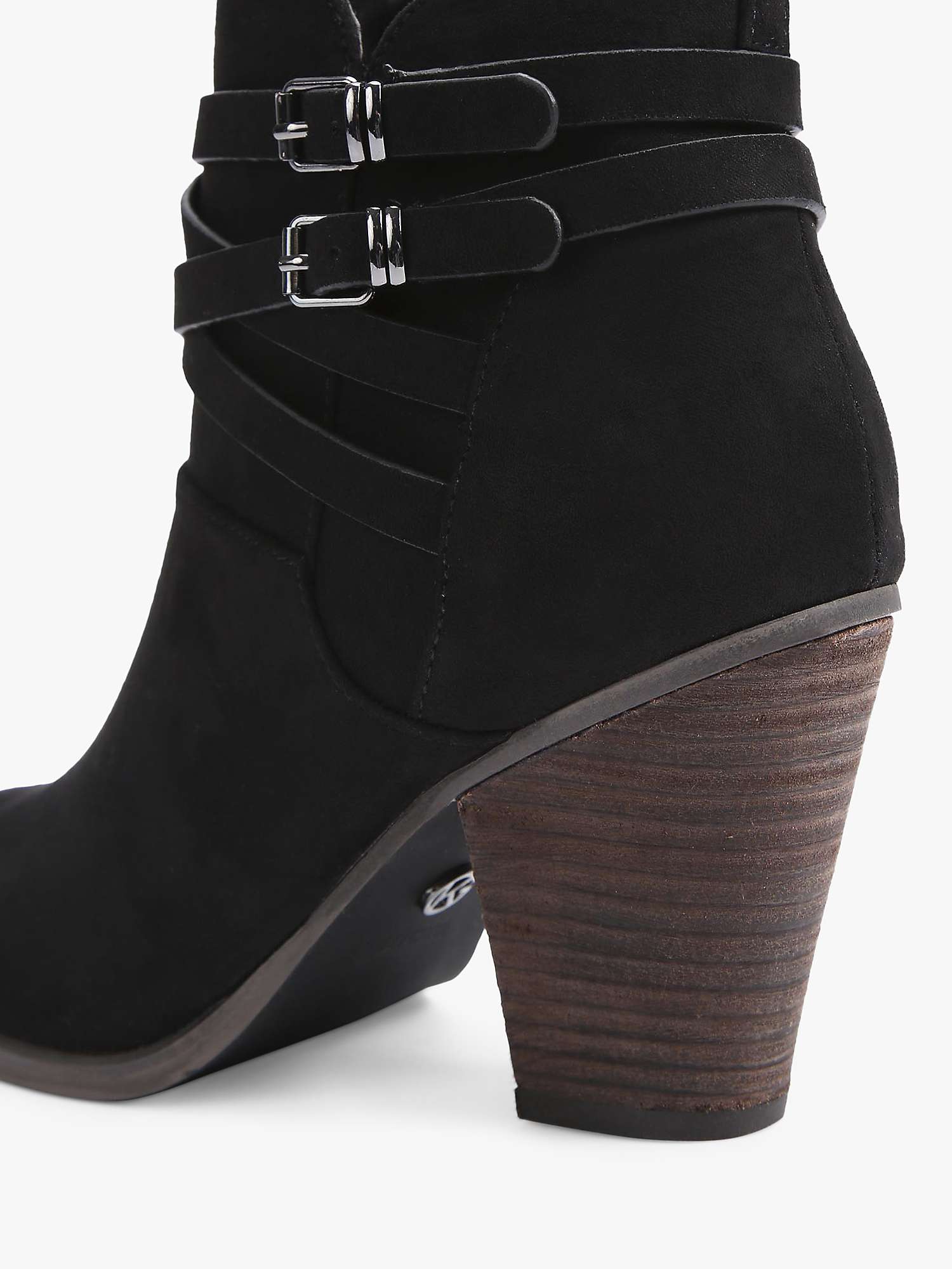 Buy KG Kurt Geiger Spike3 Microsuede Block Heel Ankle Boots, Black Online at johnlewis.com