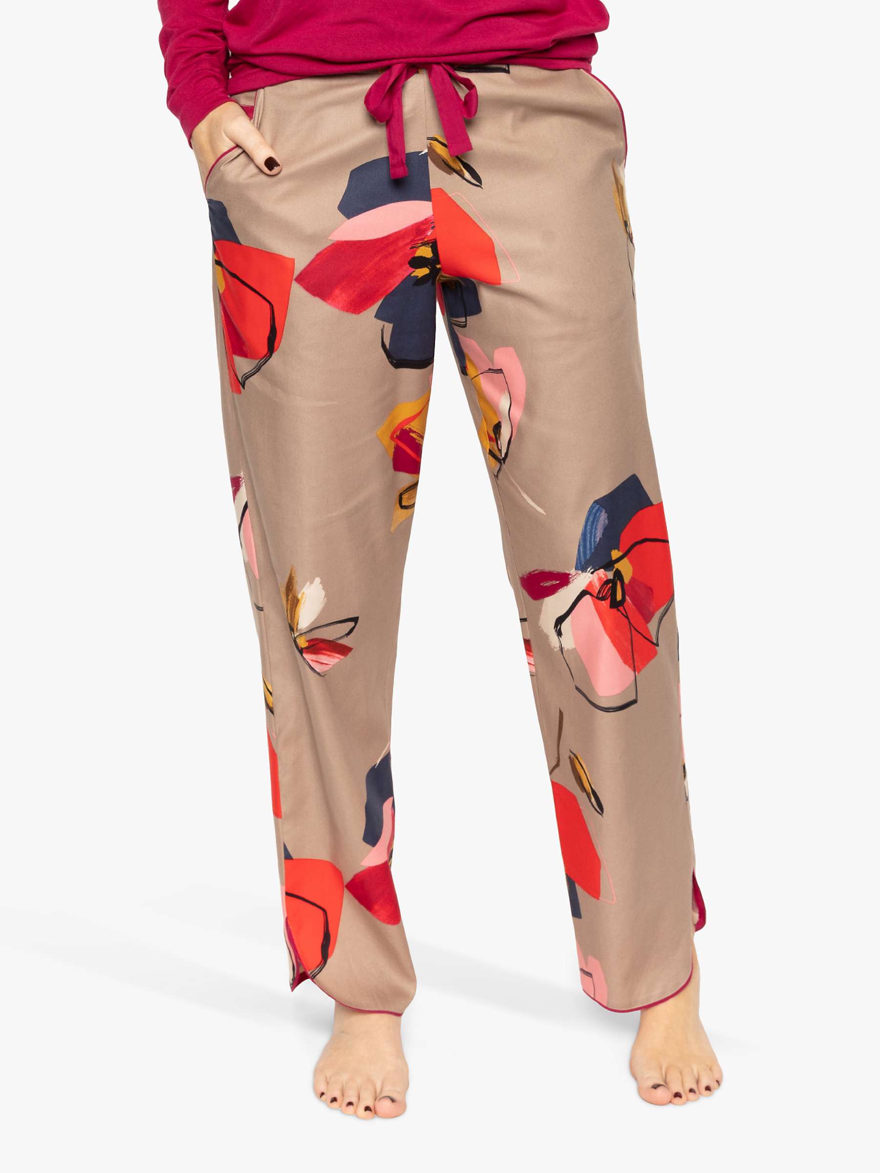 Buy Cyberjammies Naomi Abstract Floral Pyjama Bottoms, Taupe Online at johnlewis.com
