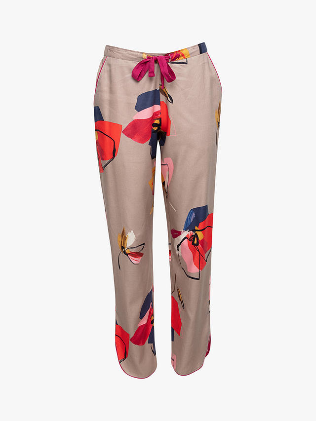 Cyberjammies Naomi Abstract Floral Pyjama Bottoms, Taupe