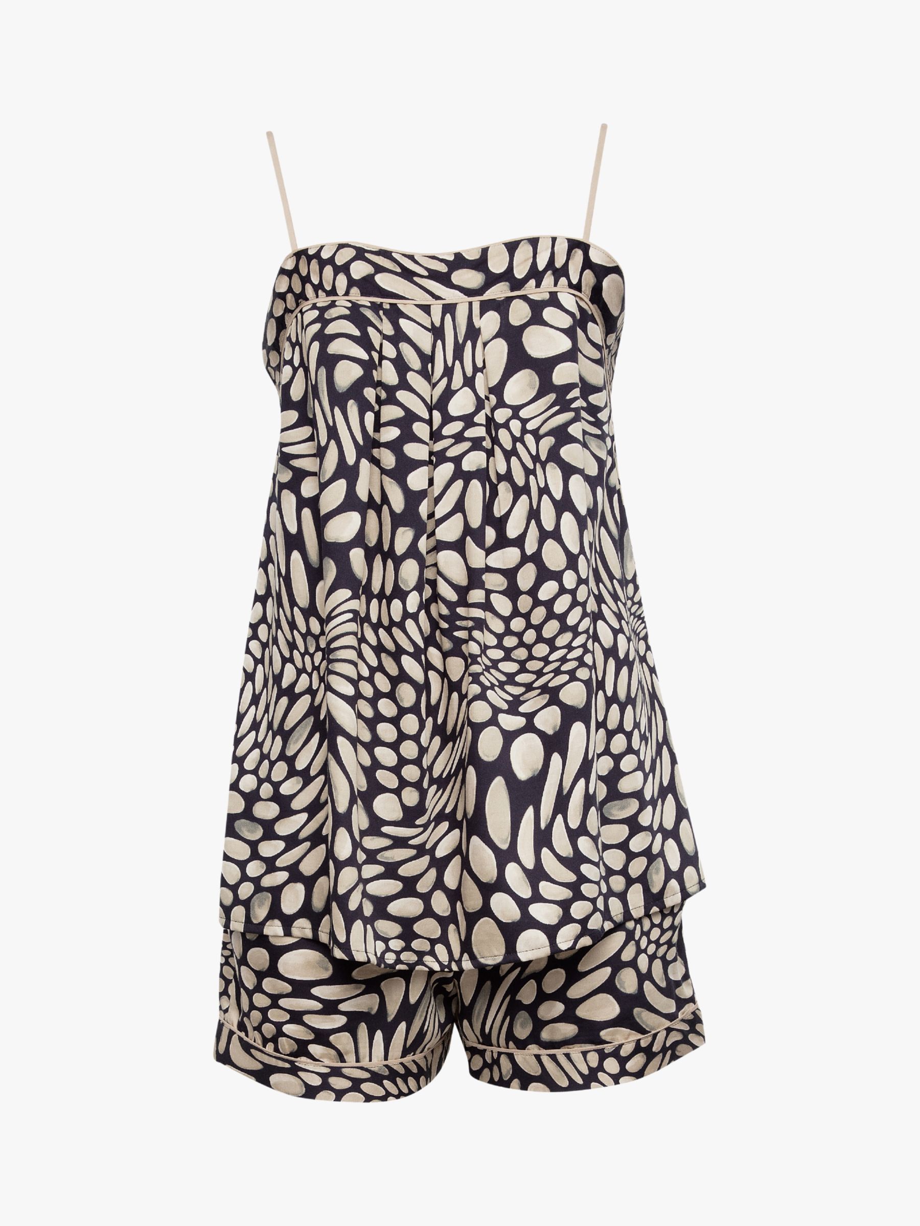 Buy Fable & Eve Carnaby Pebble Print Cami and Shorts Pyjamas, Black/Beige Online at johnlewis.com