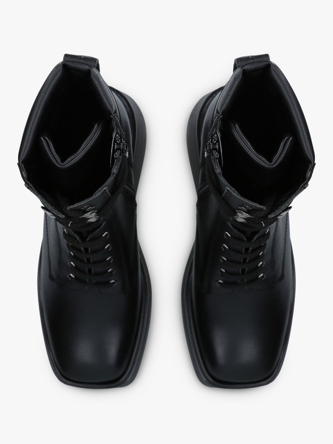 Kurt Geiger London Stately Leather Lace Up Boots, Black at John Lewis ...