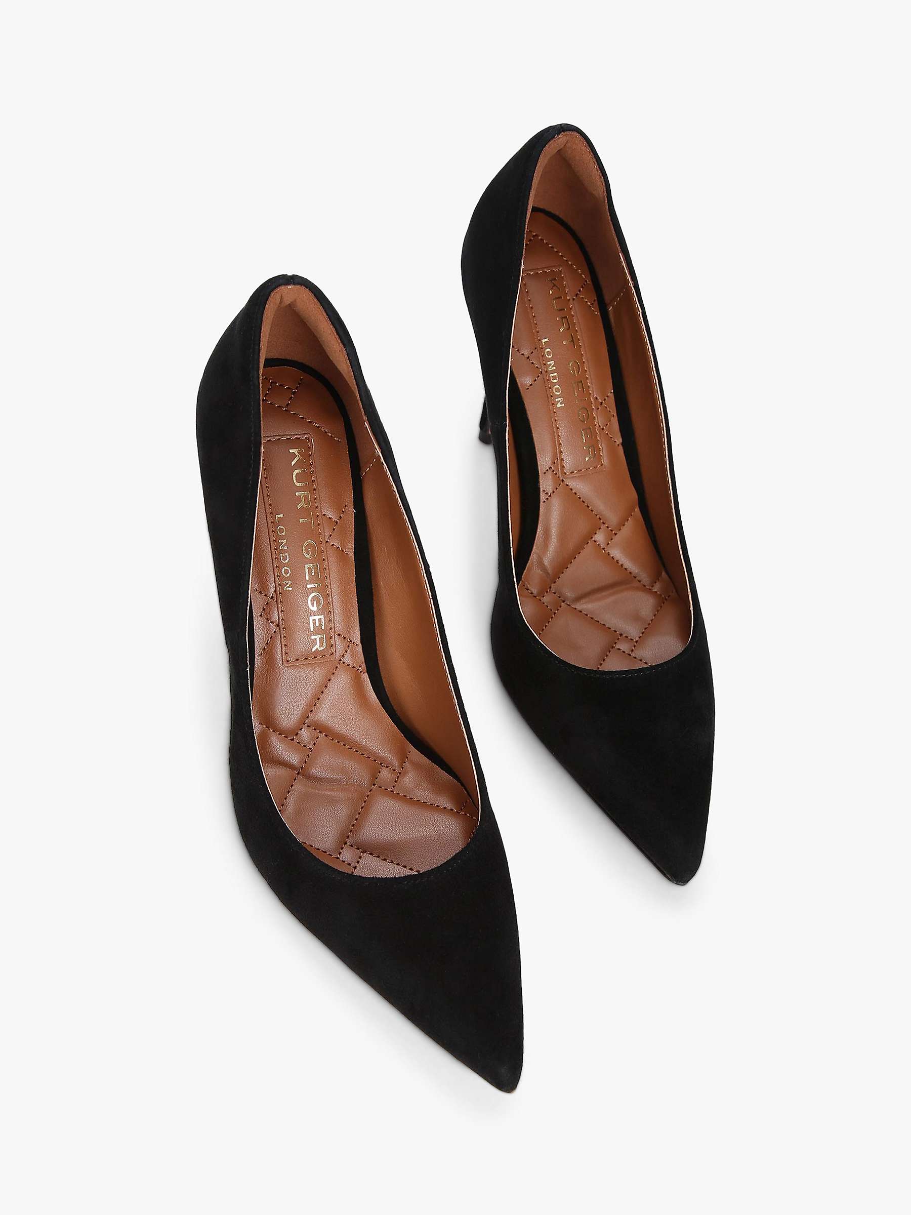 Buy Kurt Geiger London Belgravia Suede Court Shoes, Black Online at johnlewis.com