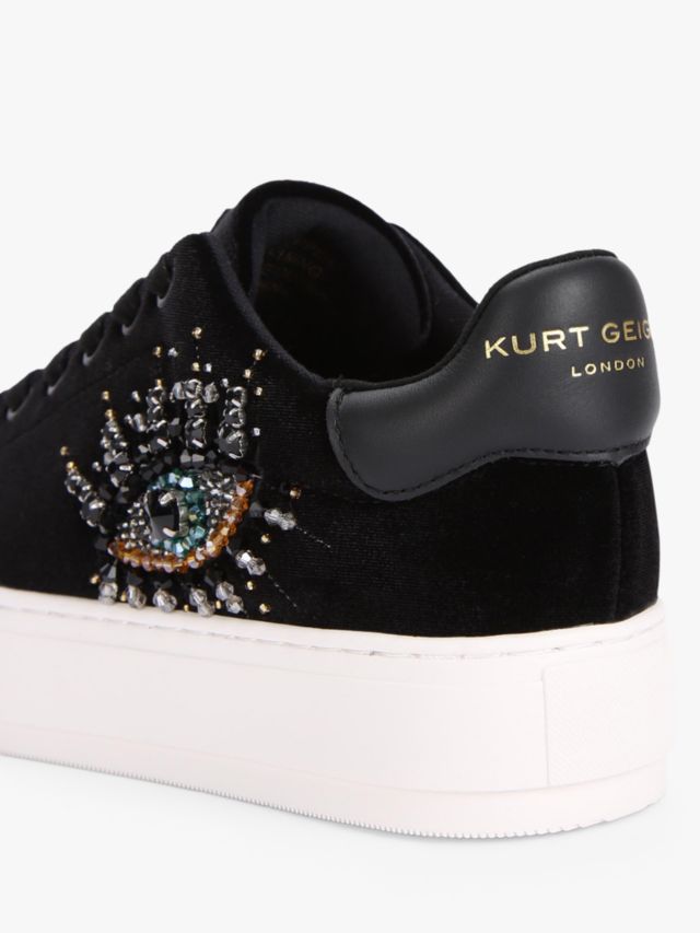 Kurt Geiger London Laney Eye Fabric Trainers, Black, 3