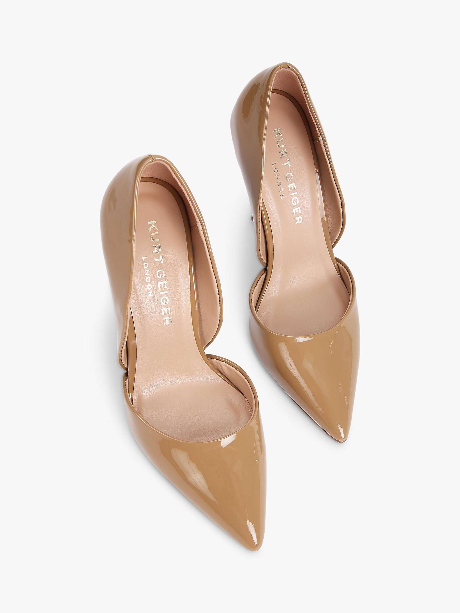 Buy Kurt Geiger London Bond Patent Leather Court Shoes, Camel Online at johnlewis.com