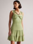 Ted Baker Phoenyx Textured Mini Dress, Mid Green