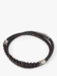 Simon Carter Men's Hayle Leather Onyx Bead Bracelet, Black