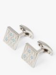 Simon Carter Floral Wave Cufflinks, Light Blue