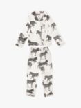 Chelsea Peers Kids' Zebra Button Up Pyjama Set, Cream