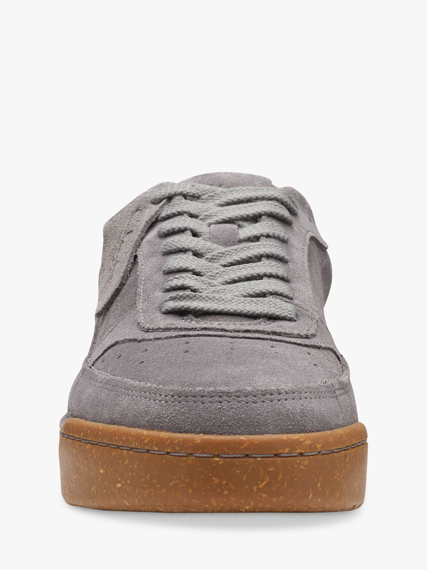 Clarks Craft Court Lace Suede Trainers, Grey at John Lewis & Partners