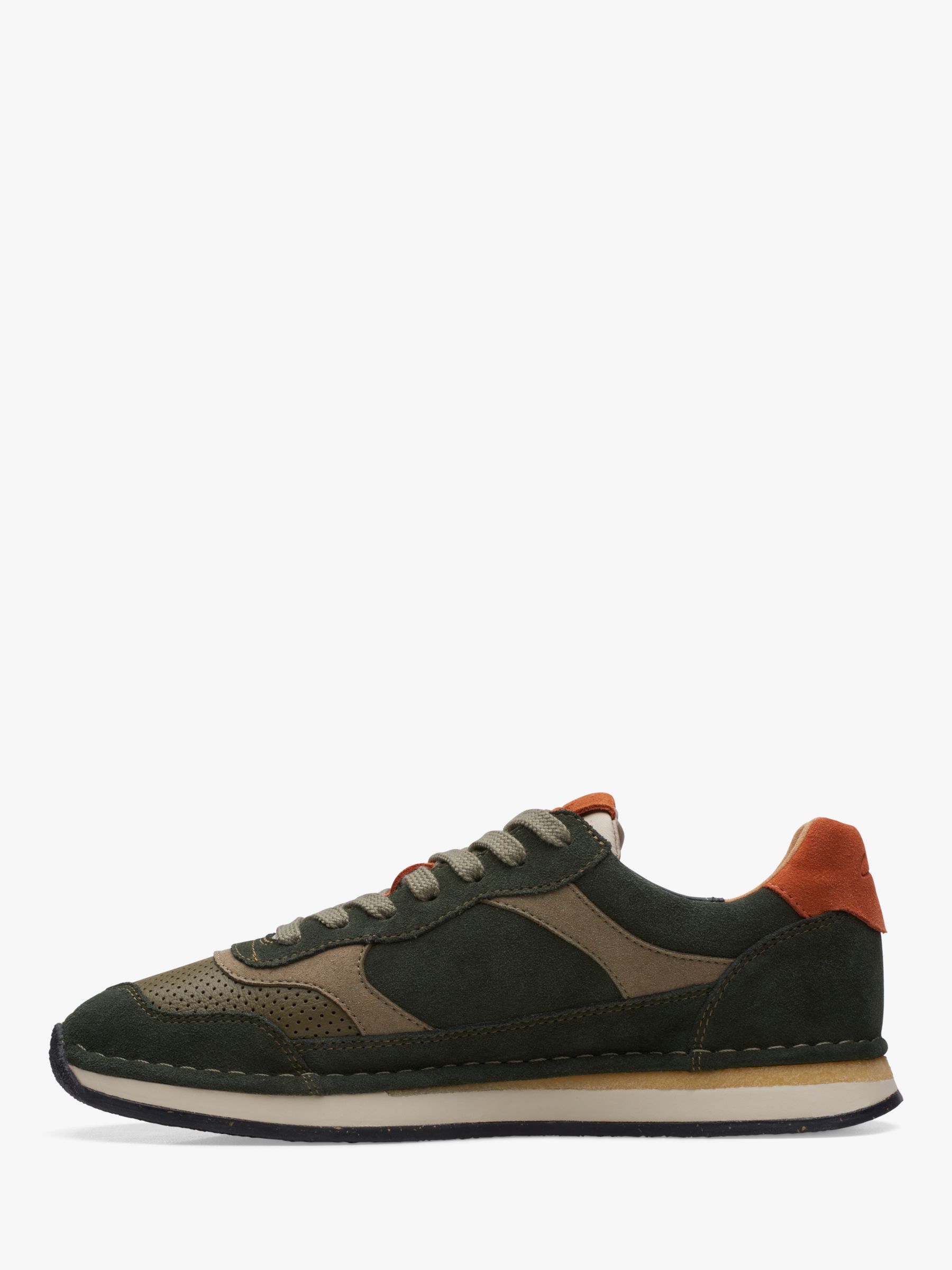 Clarks Craft Run Tor Trainers, Olive at John Lewis & Partners