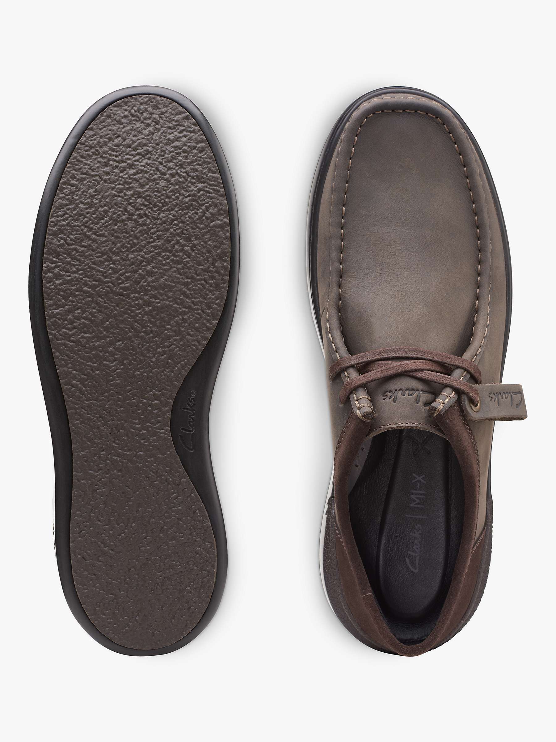 Clarks CourtLite Wally Leather Lace Up Trainers, Brown at John Lewis ...