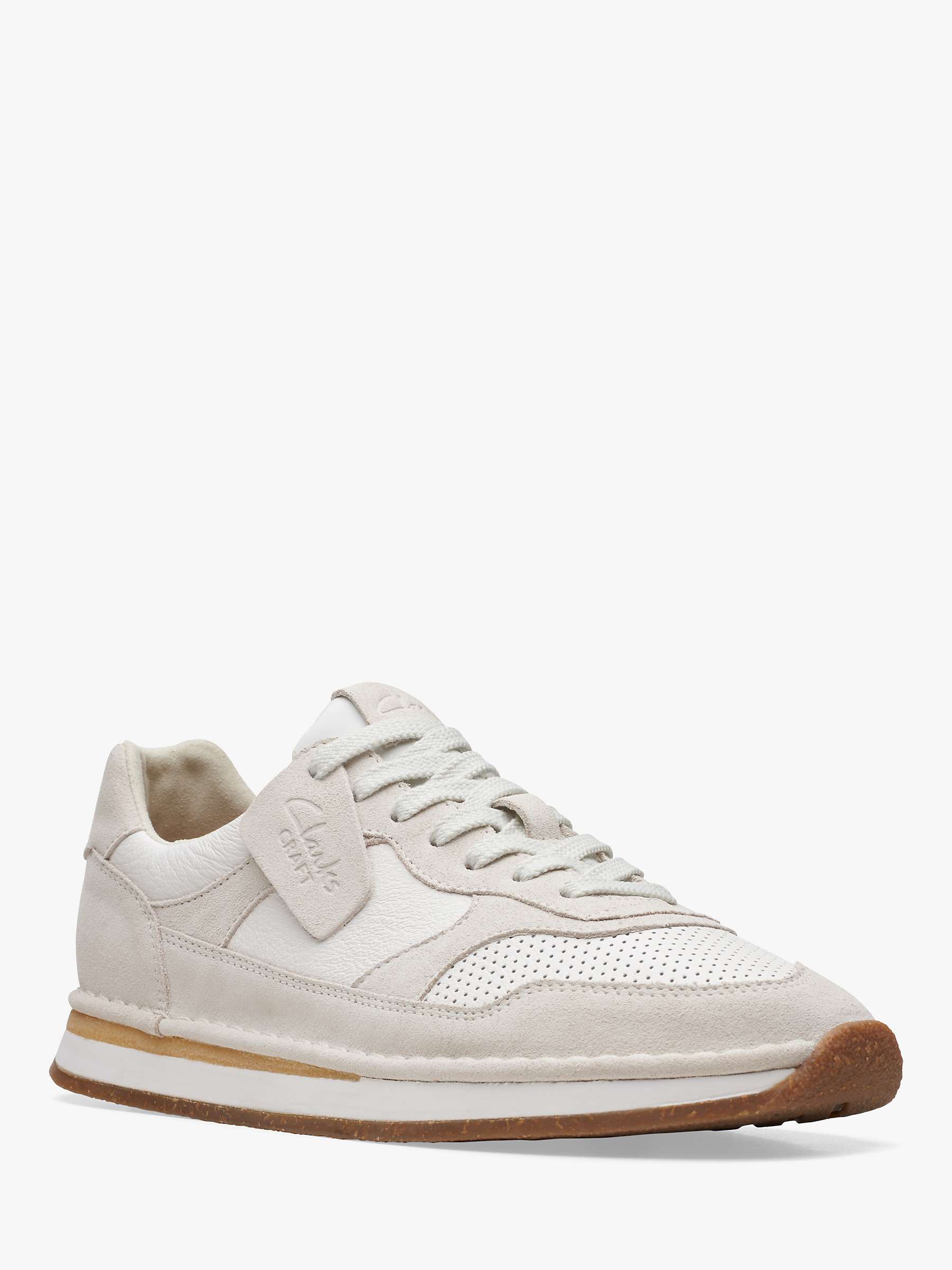 Clarks Craft Run Tor Trainers, White at John Lewis & Partners