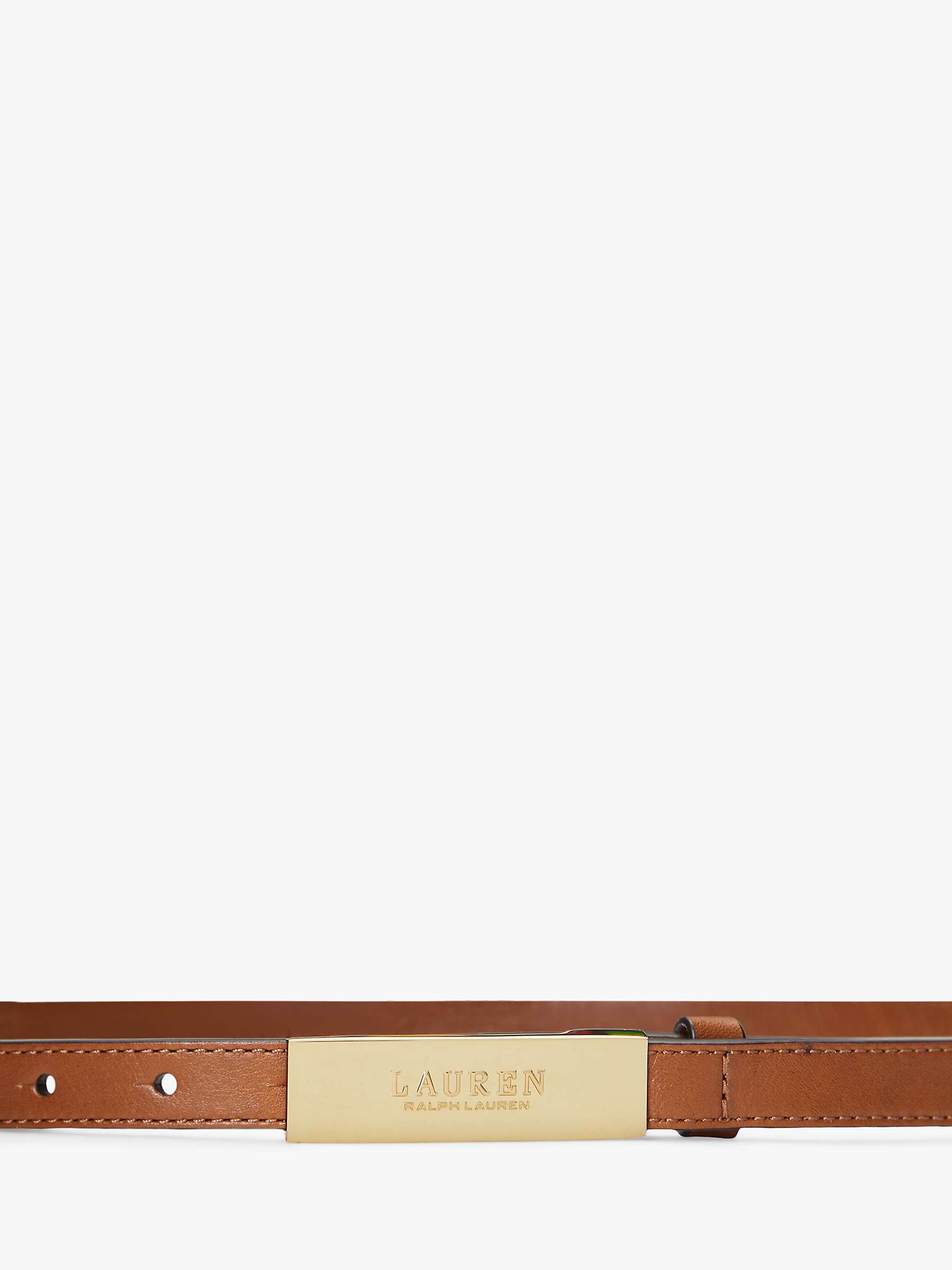 Buy Lauren Ralph Lauren Plaque Buckle Leather Belt, Tan Online at johnlewis.com