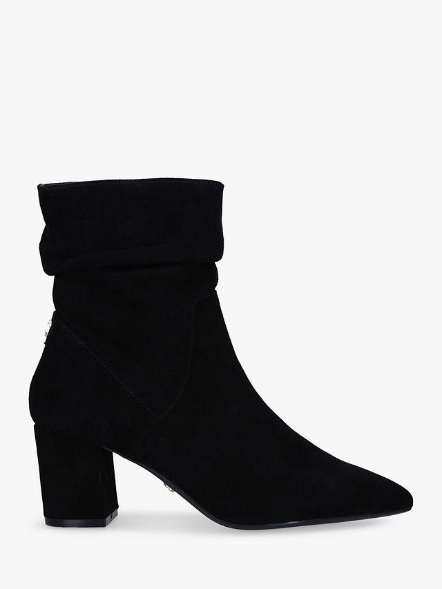 Carvela Admire Low Slouch Suede Ankle Boots, Black