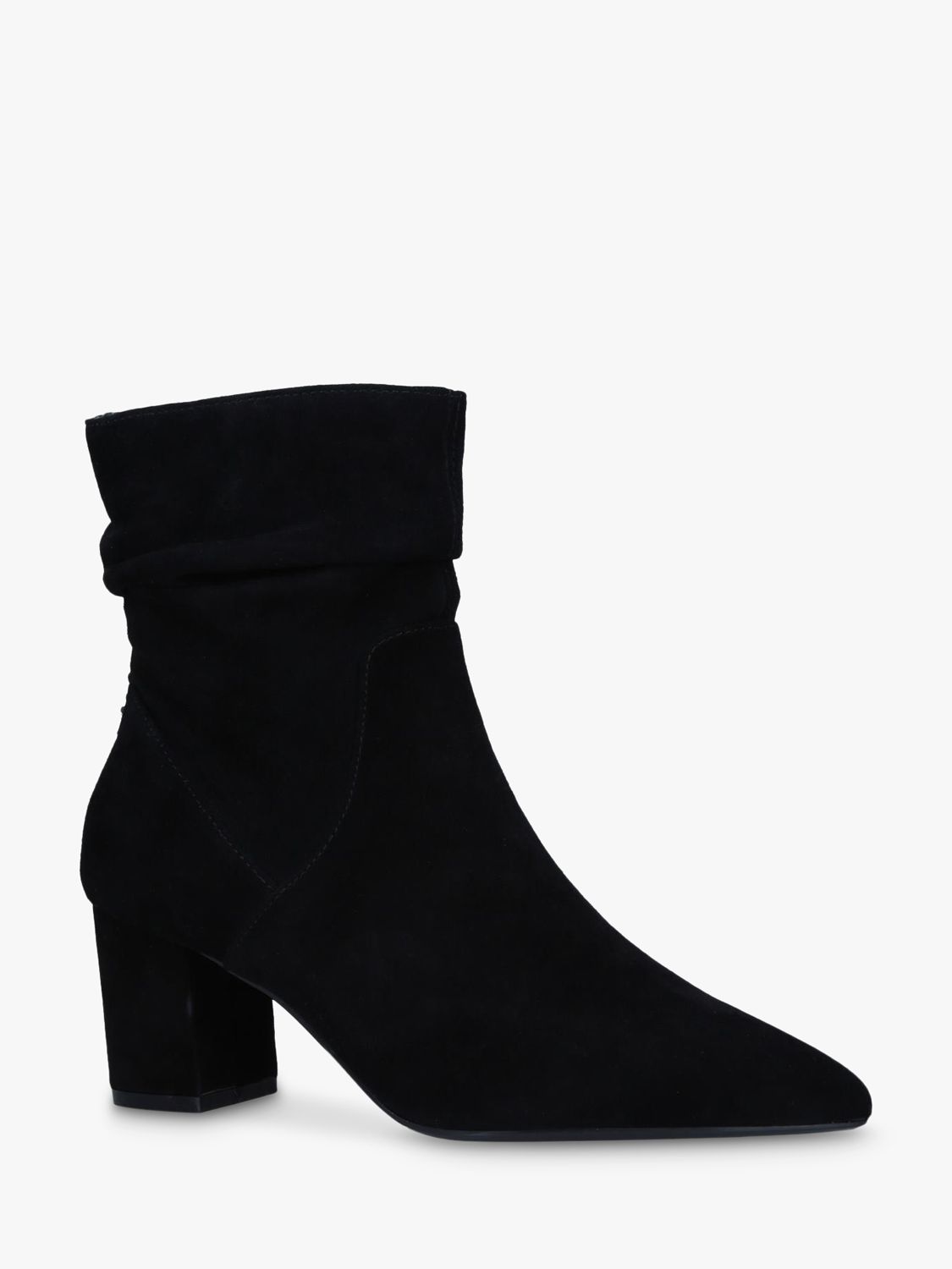Carvela Admire Low Slouch Suede Ankle Boots, Black at John Lewis & Partners