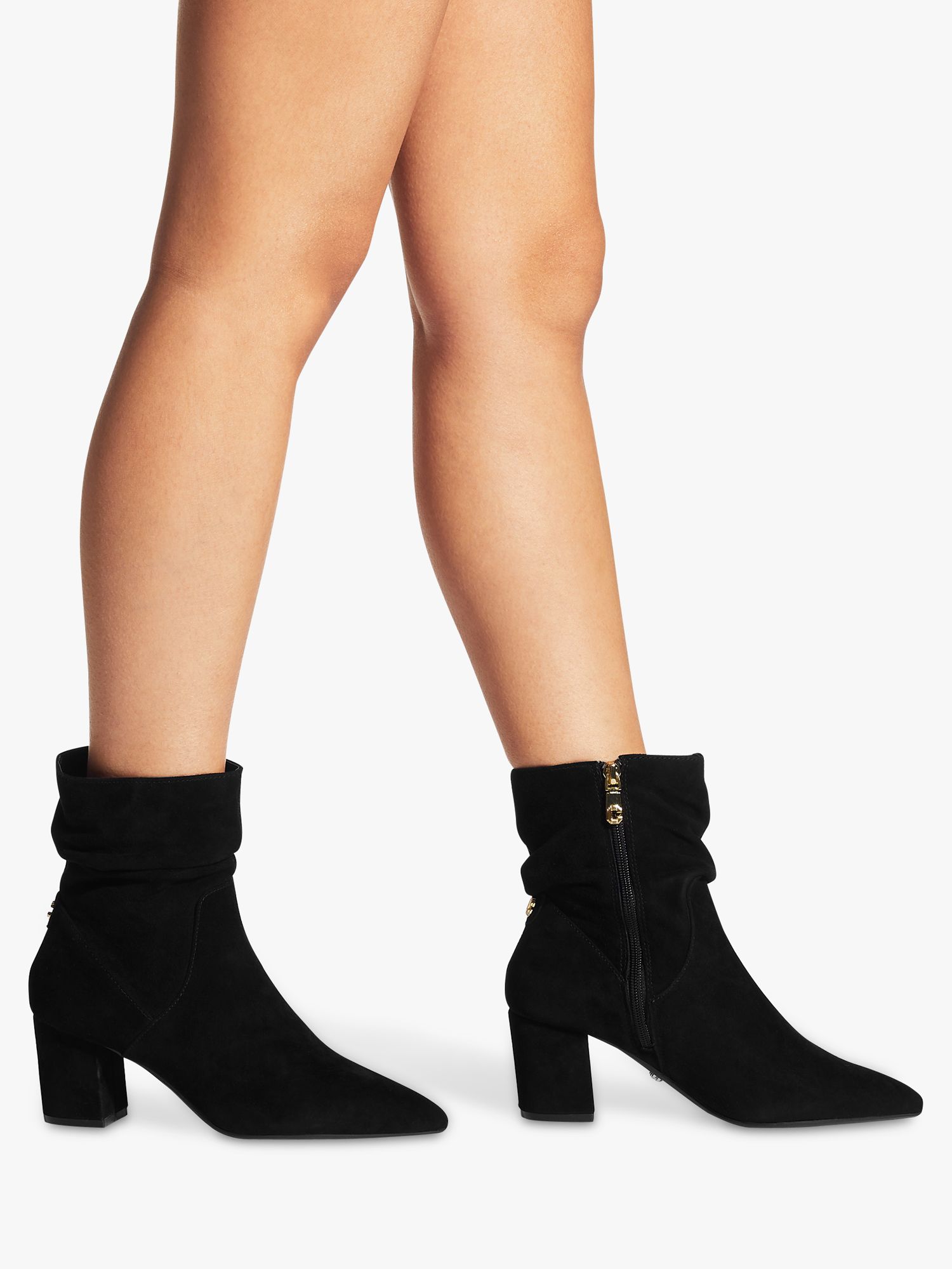 Carvela Admire Low Slouch Suede Ankle Boots, Black, 3