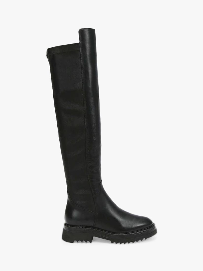 Carvela Strong Leather Over The Knee Boots, Black at John Lewis & Partners