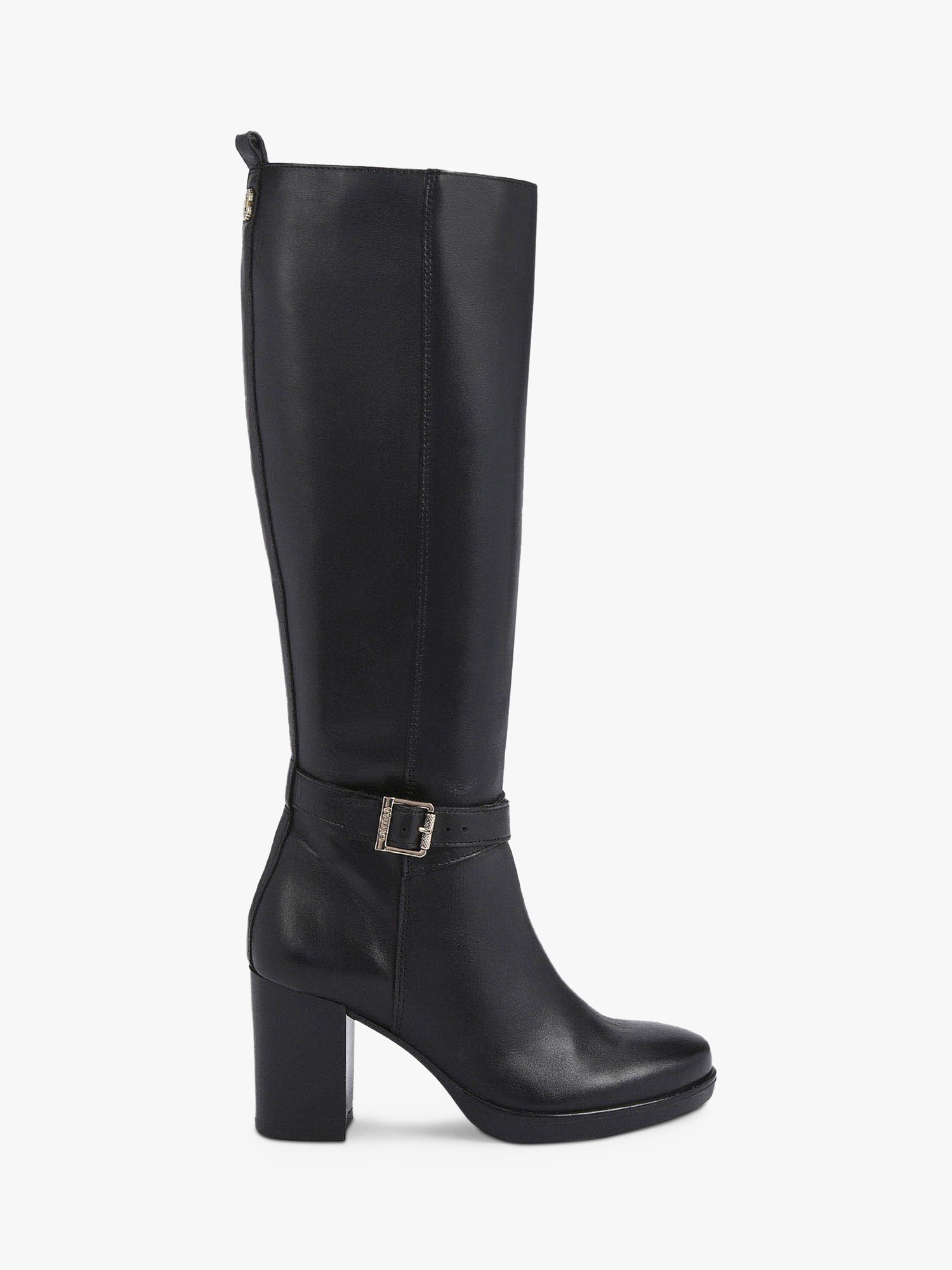 Carvela Silver Leather Knee High Boots, Black at John Lewis & Partners