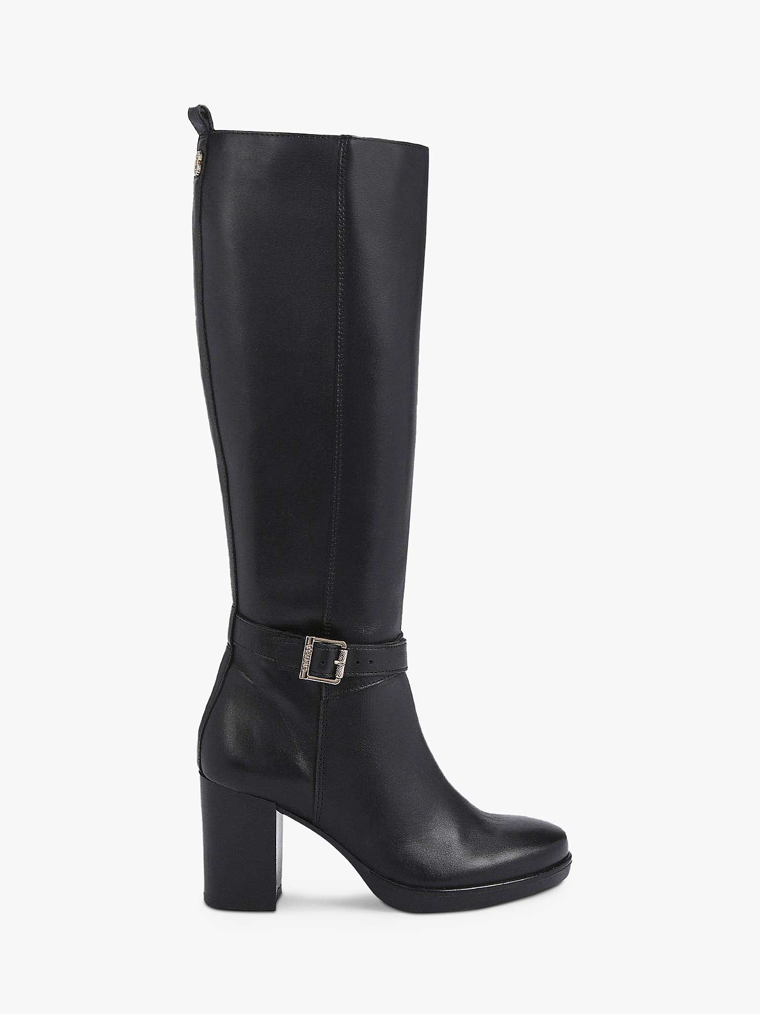 Buy Carvela Silver Leather Knee High Boots, Black Online at johnlewis.com