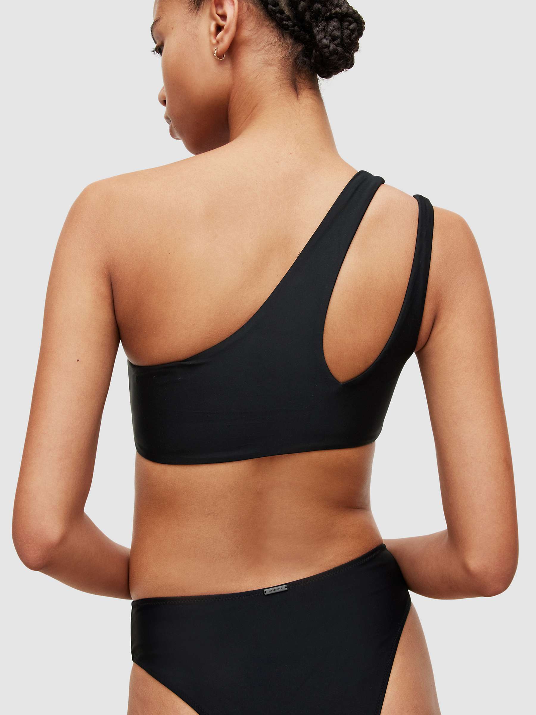 Buy AllSaints Cara One Shoulder Bikini Top, Black Online at johnlewis.com