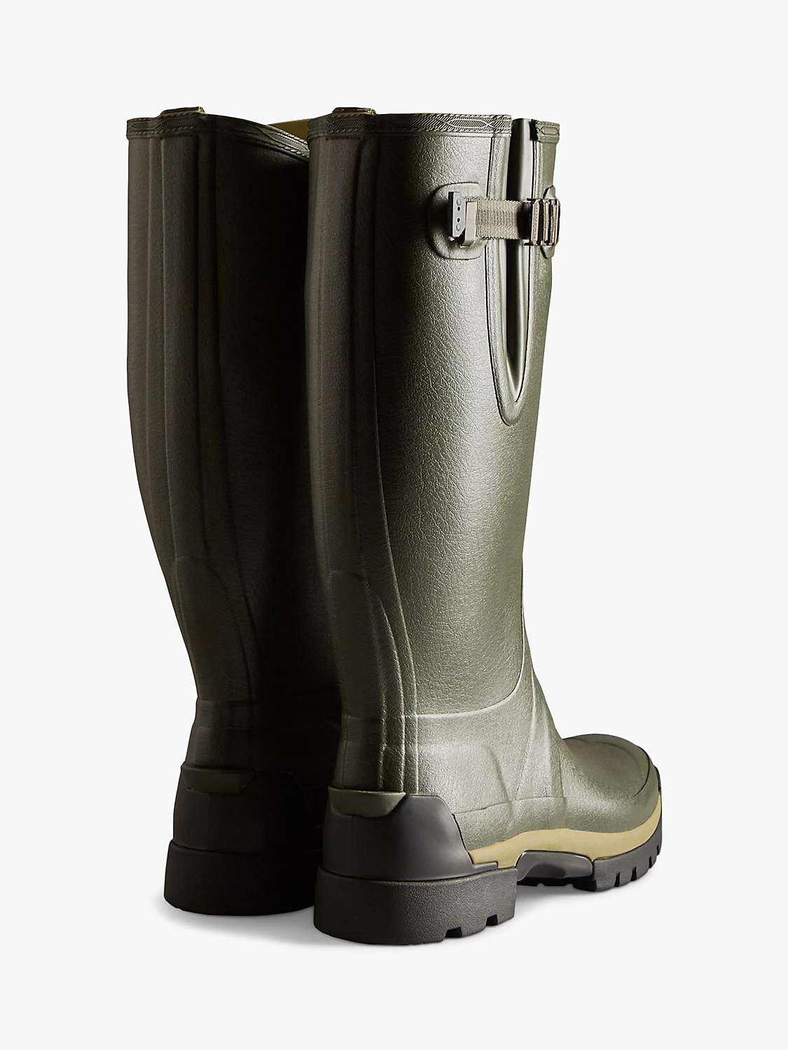 Buy Hunter Men's Balmoral Side Adjustable Wellington Boots, Dark Olive Online at johnlewis.com
