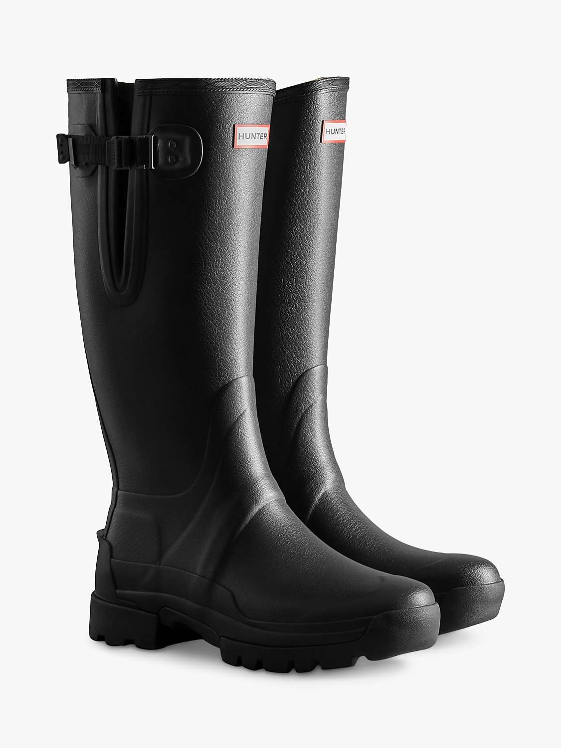 Buy Hunter Men's Balmoral Adjustable Wellington Boots, Black Online at johnlewis.com