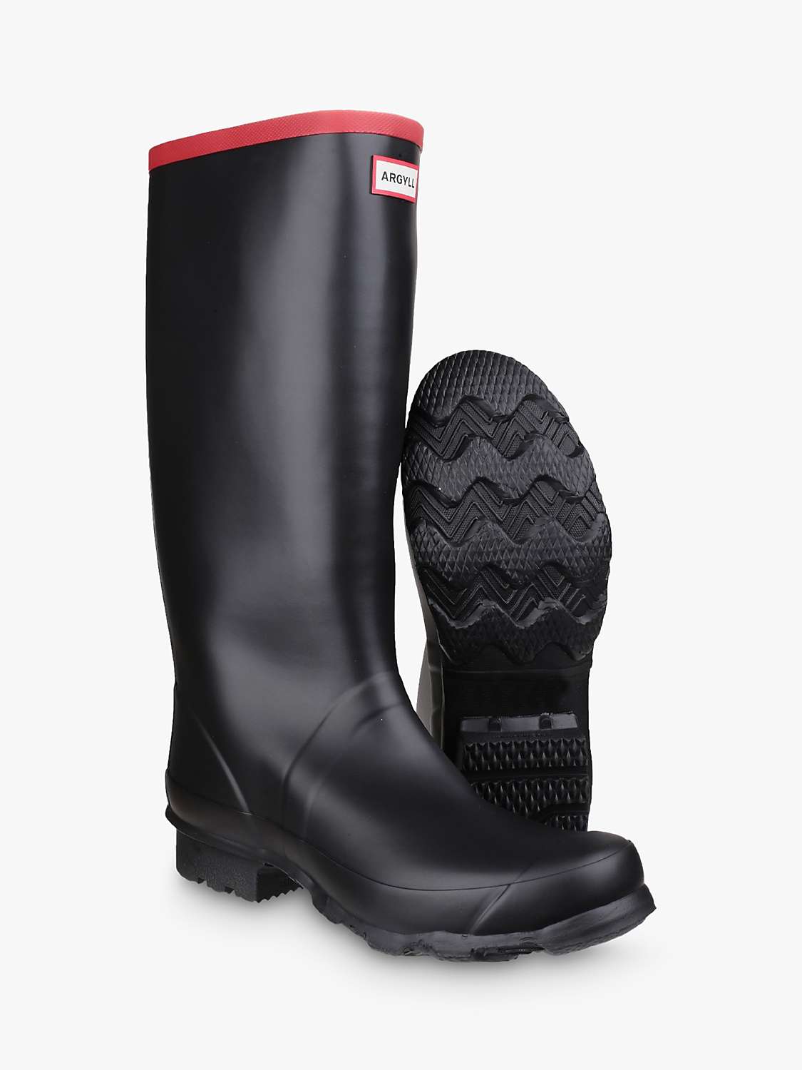 Buy Hunter Argyll Full Knee Wellington Boots, Black Online at johnlewis.com