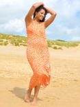 Live Unlimited Abstract Print Sleeveless Midi Dress, Orange