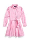 Ralph Lauren Kids' Stripe Shirt Dress, Pink