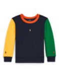 Polo Ralph Lauren Kids' Colour Block Sweatshirt, Aviator Navy