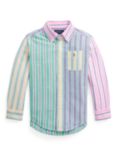 Polo Ralph Lauren Kids' Oxford Fun Stripe Long Sleeve Shirt, Multi