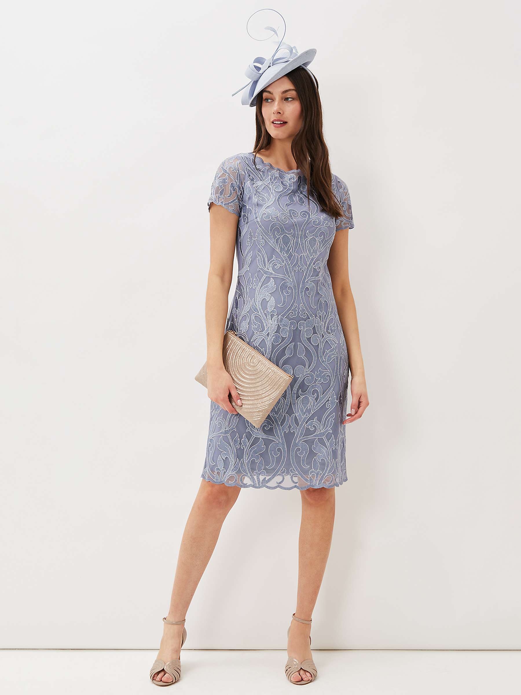 Buy Phase Eight Bea Embroidered Shift Dress, Arctic Blue Online at johnlewis.com