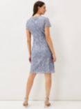 Phase Eight Bea Embroidered Shift Dress, Arctic Blue