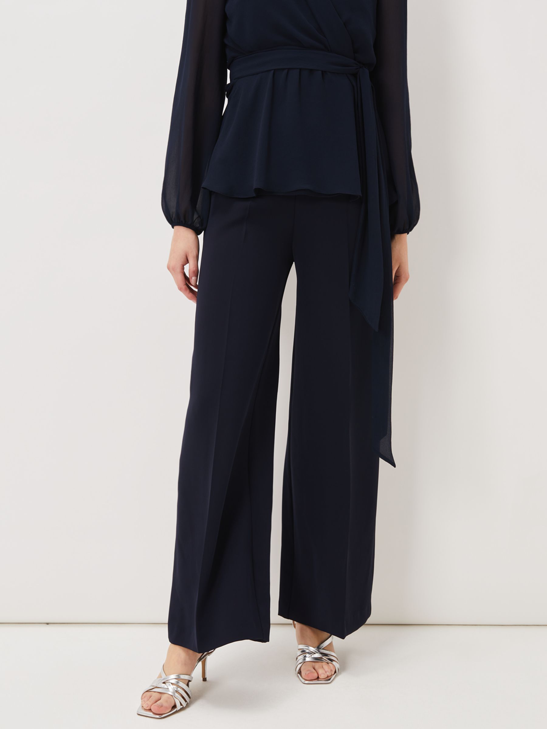 Phase Eight Florentine Co-Ord Wide Leg Trousers, Navy