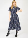 Somerset by Alice Temperley Chandelier Print Midi Shirt Dress, Navy/Multi