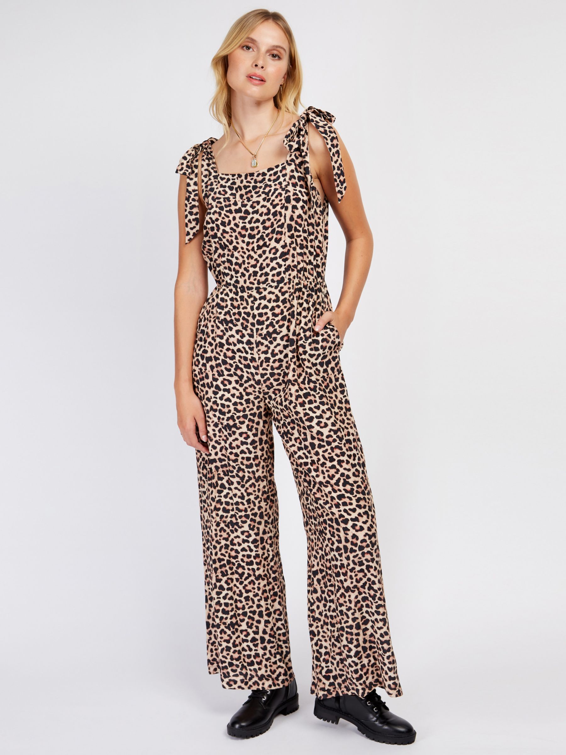 Somerset by Alice Temperley Leopard Print Wide Leg Jumpsuit, Multi at ...