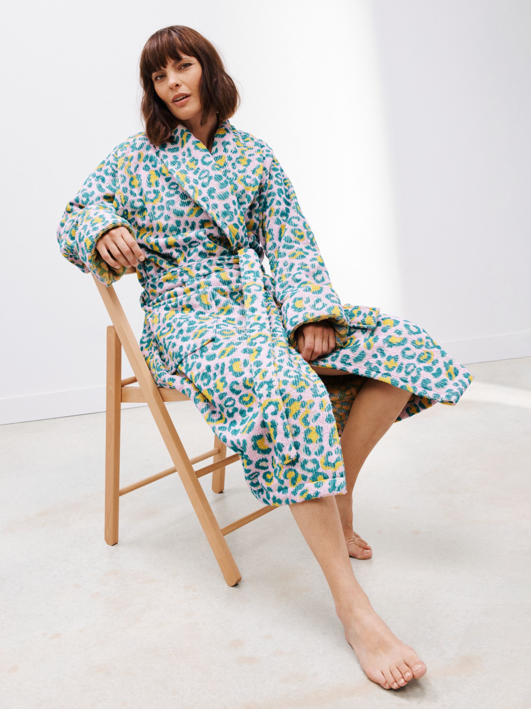 Buy John Lewis + Matthew Williamson Leopard Bath Robe, Green/Pink Online at johnlewis.com