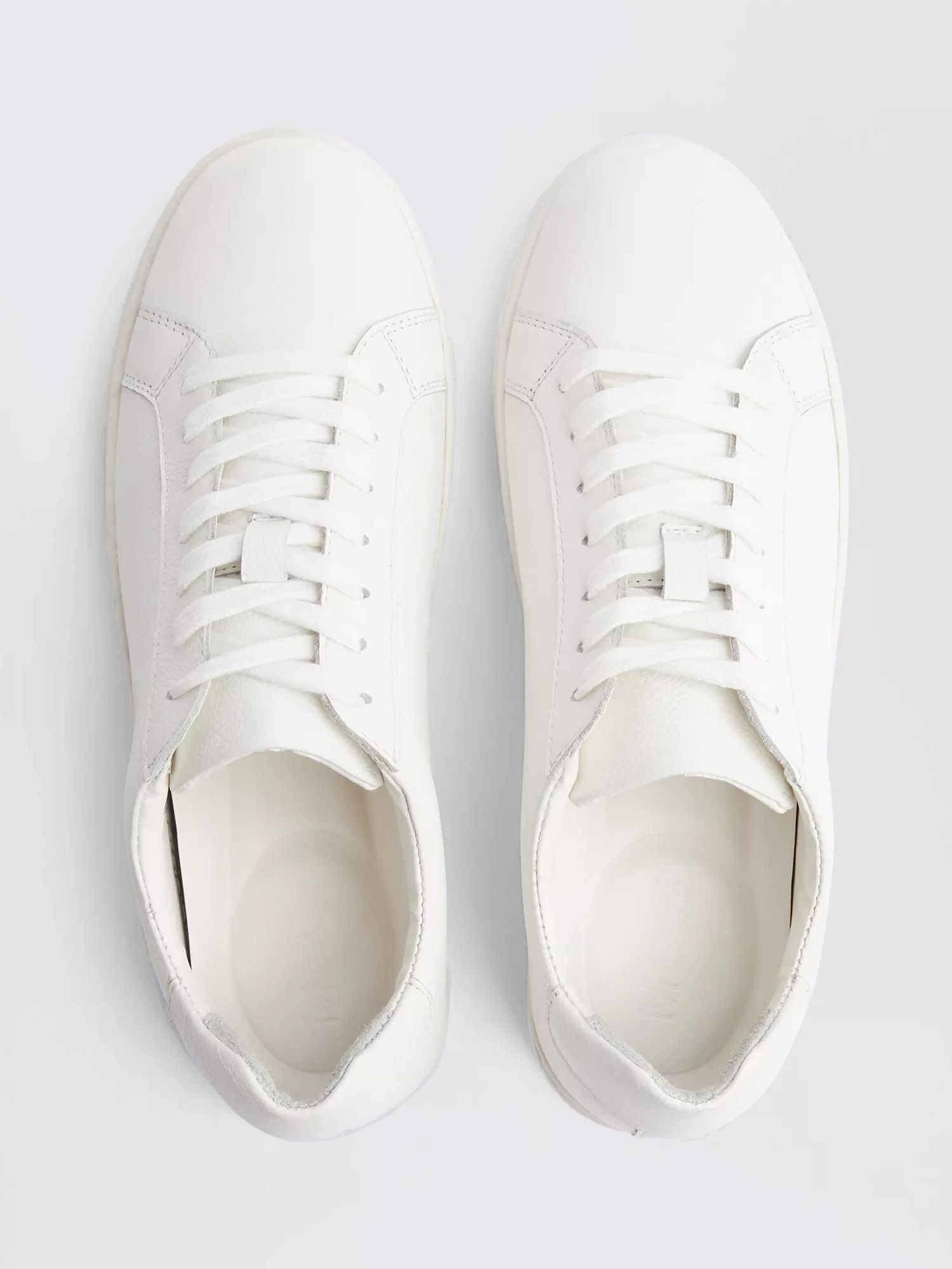Buy Moss Leather Trainers, White Online at johnlewis.com