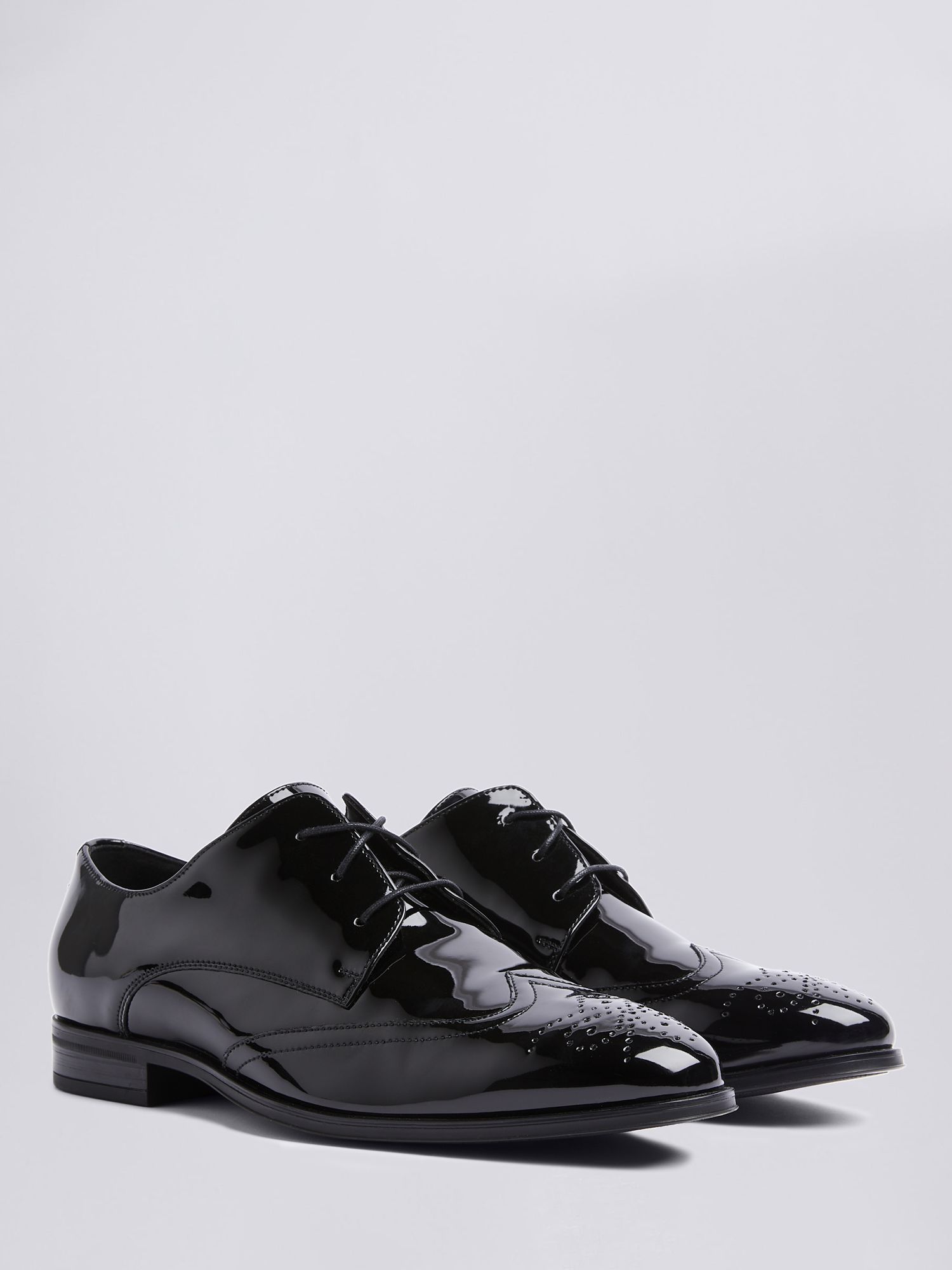 Moss Kensington Patent Brogue Dress Shoes, 15 Black at John Lewis ...