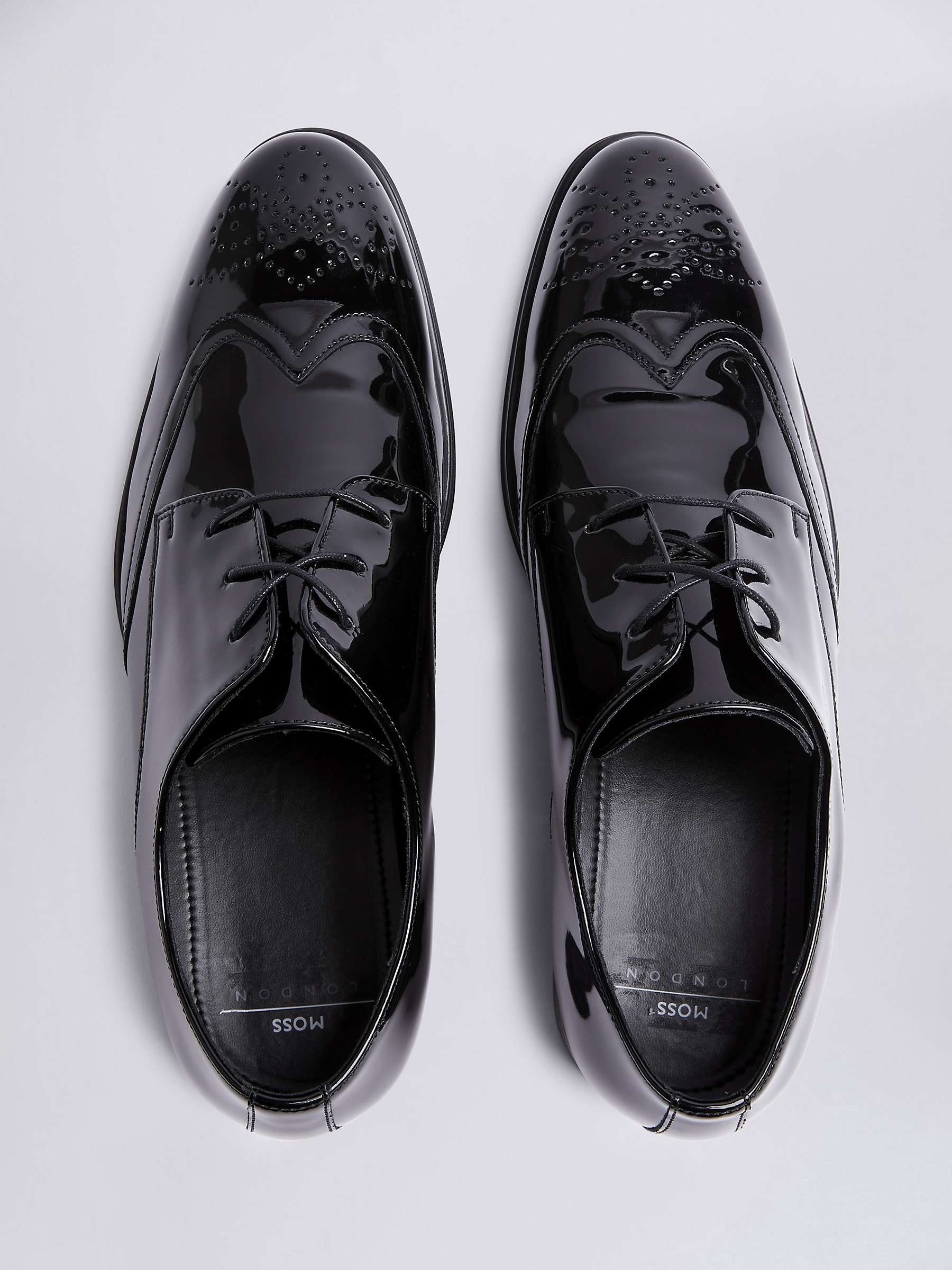 Buy Moss Kensington Patent Brogue Dress Shoes, 15 Black Online at johnlewis.com