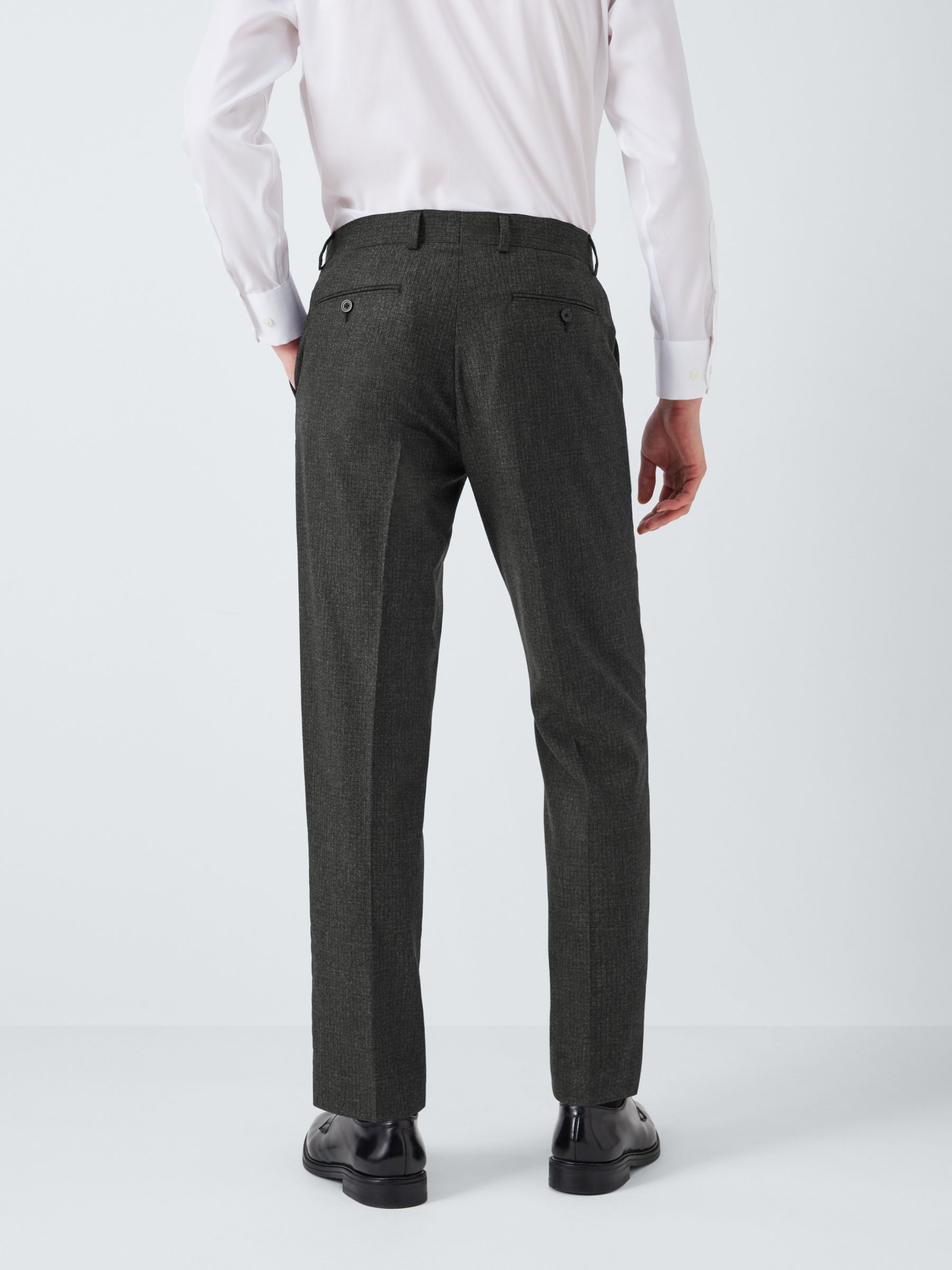 John Lewis Zegna Recycled Wool Regular Fit Suit Trousers, Charcoal at ...