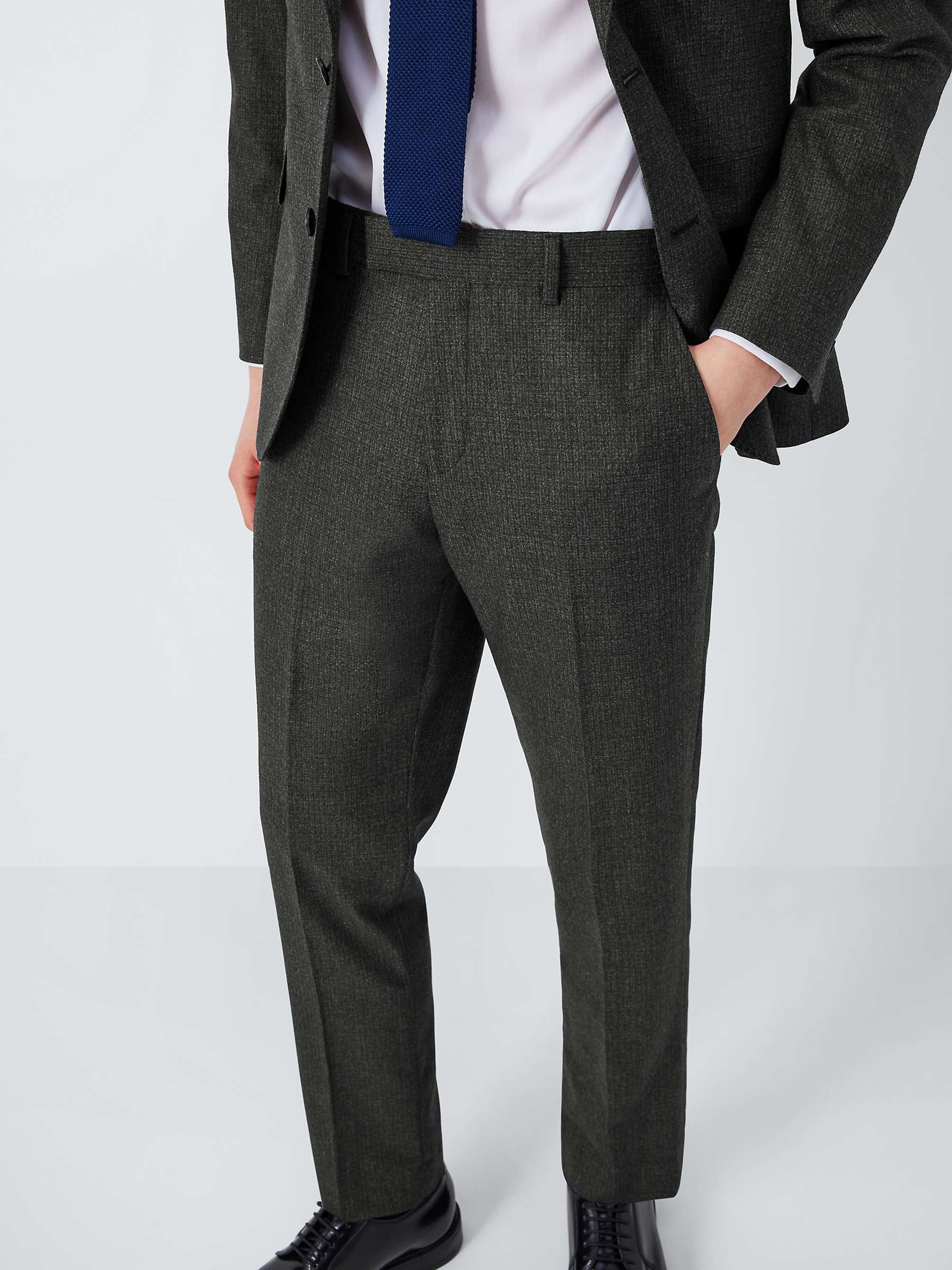 John Lewis Zegna Recycled Wool Regular Fit Suit Trousers, Charcoal at ...