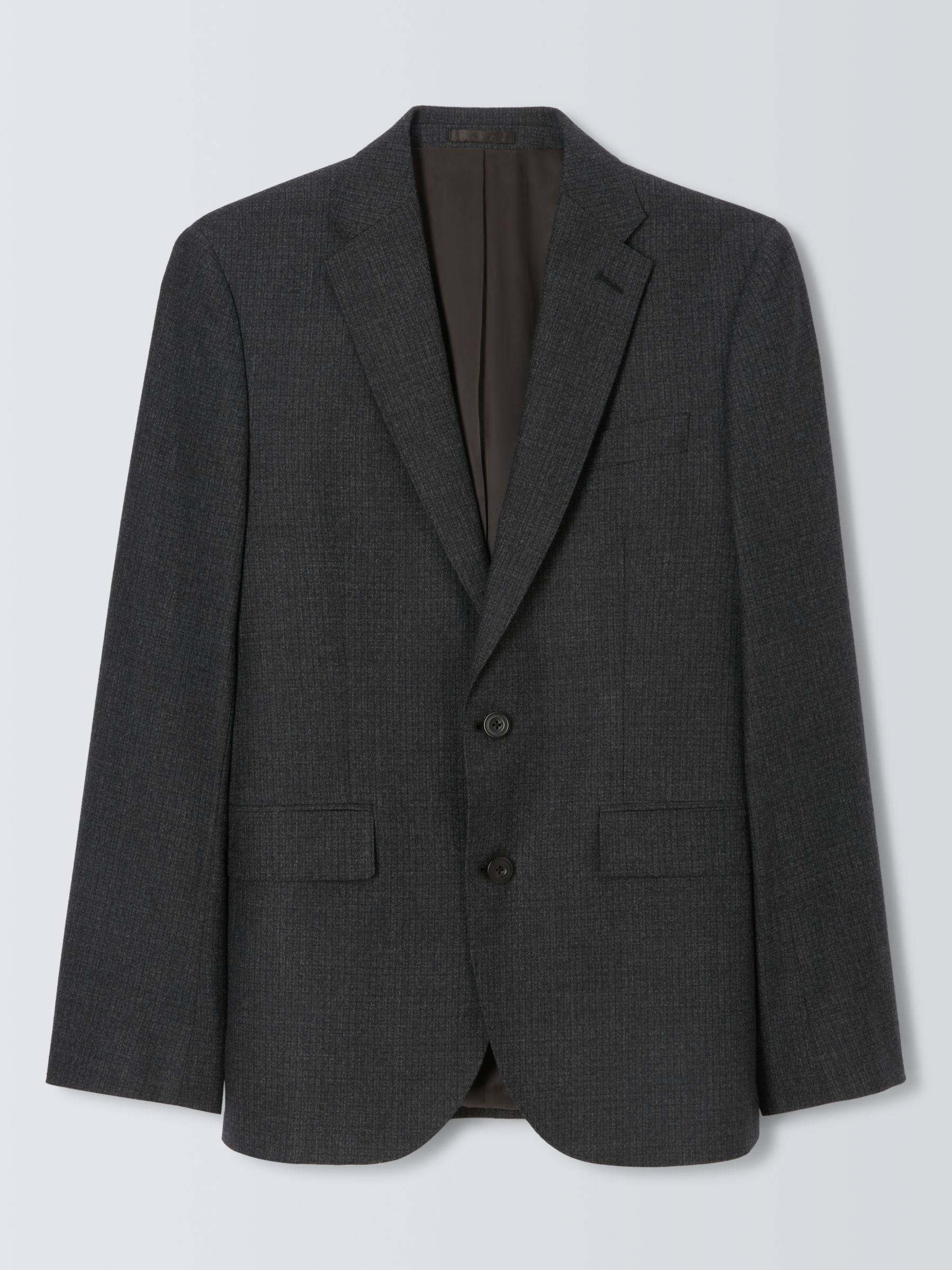 John Lewis Zegna Recycled Wool Regular Fit Suit Jacket, Charcoal at ...