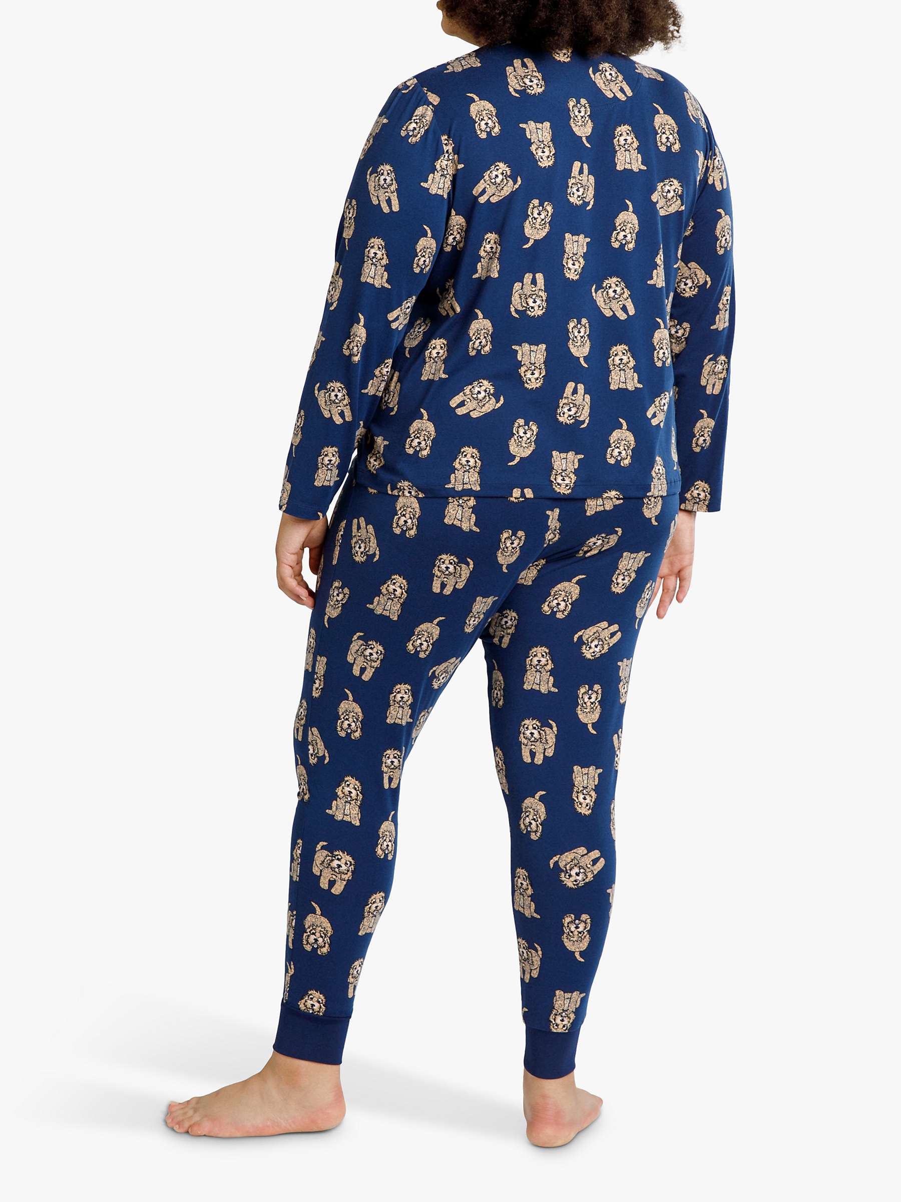 Buy Chelsea Peers Curve Cockapoo Print Pyjama Set, Navy Online at johnlewis.com