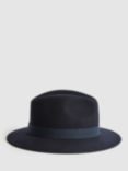 Reiss Ashbourne Wool Fedora Hat, Navy