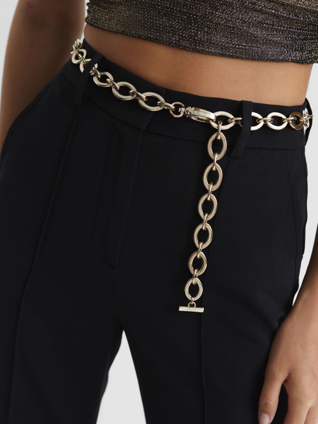 Reiss Camilla Chain Belt, Gold, S-M