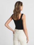 Reiss Daisy Sweetheart Neck Ribbed Top