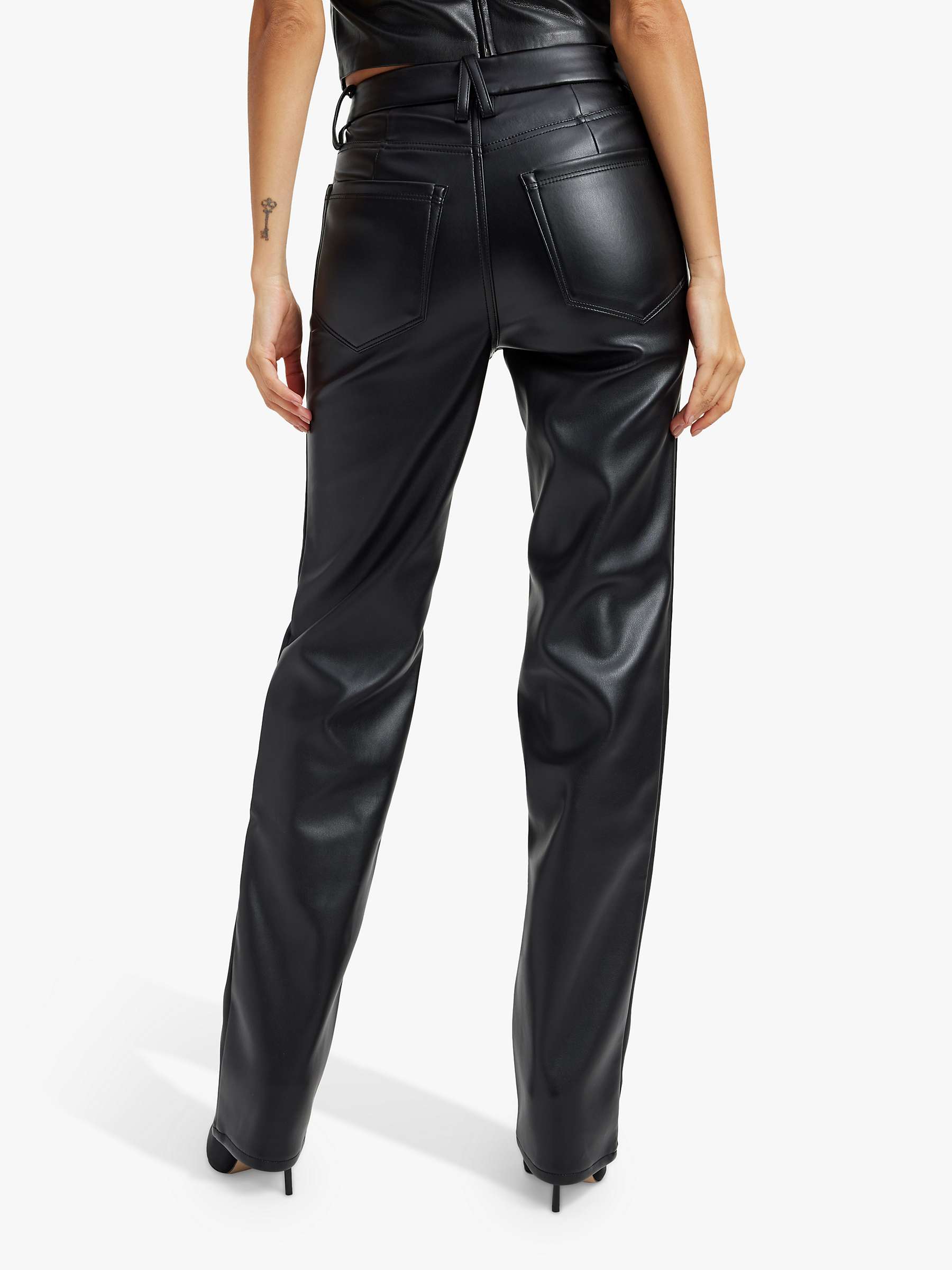 Buy Good American Better Than Leather Straight Cut Jeans Online at johnlewis.com